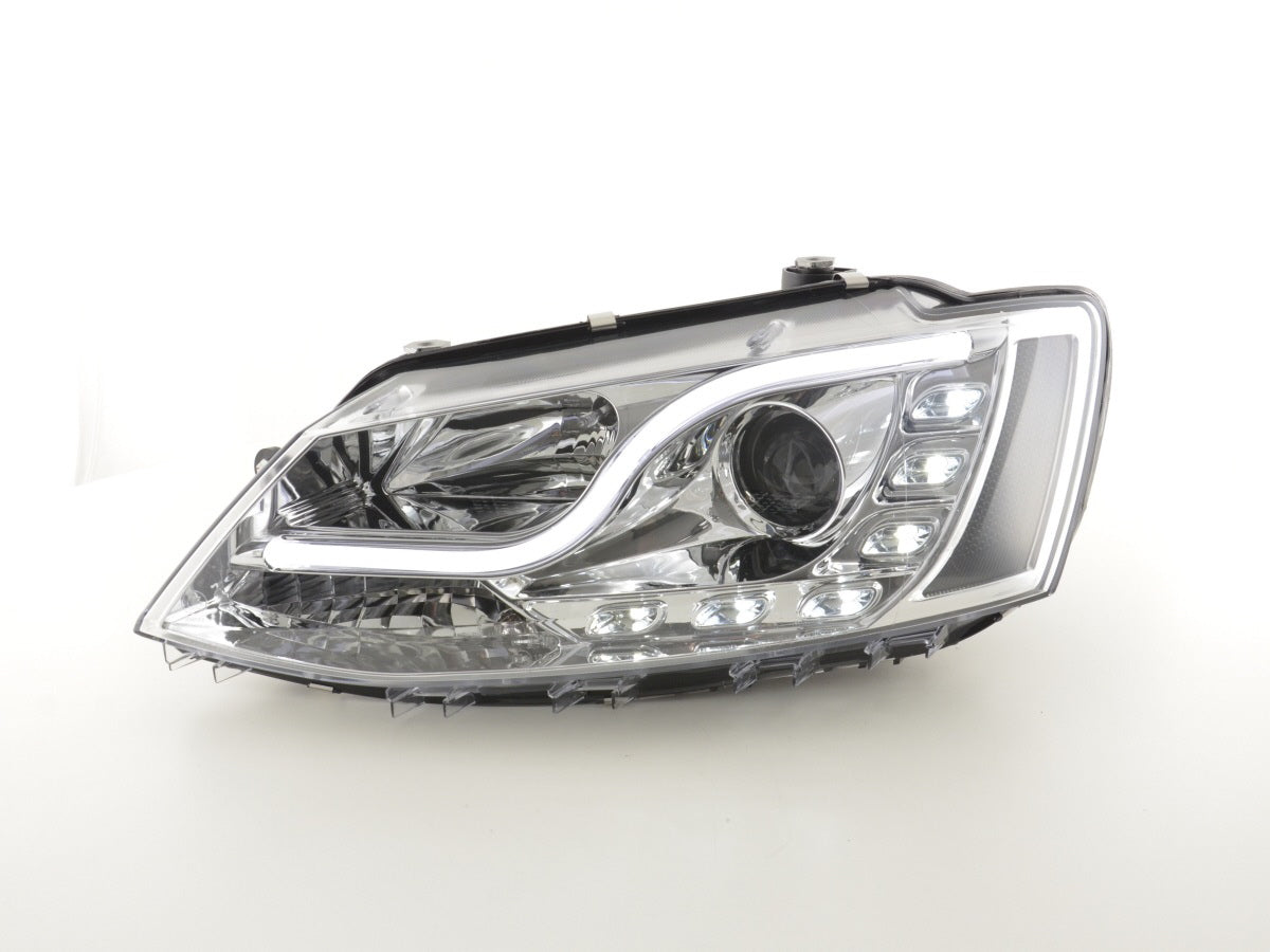 Scheinwerfer Set Daylight LED Tagfahrlicht VW Jetta 6 ab 2011 chrom Scheinwerfer Set Daylight LED Tagfahrlicht VW Jetta 6 ab 2011 chrom